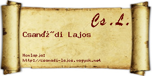 Csanádi Lajos névjegykártya